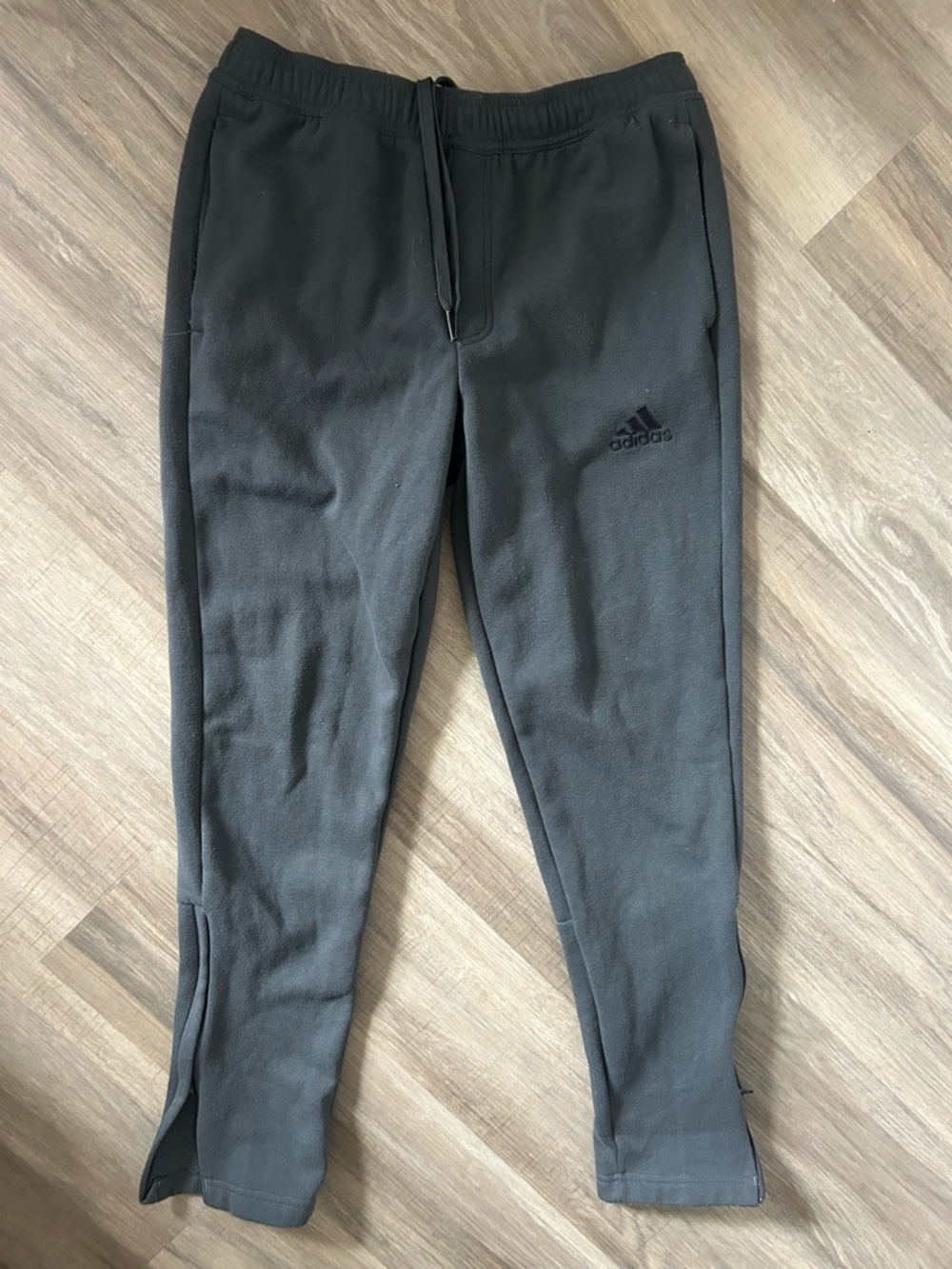 adidas men’s dark gray Jogger Sweatpants with Ankle Zips